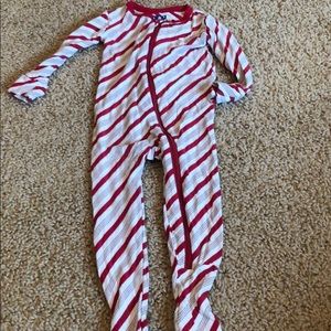 Kickee candycane footie zipper 12-18 months